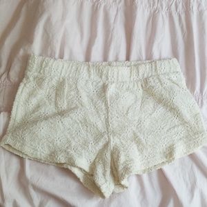 Forever21 Cream/white crochet shorts